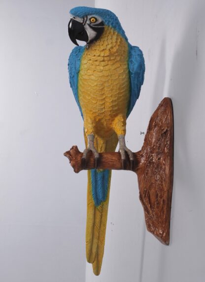 Life Size Blue and Gold Macaw Parrot Statue