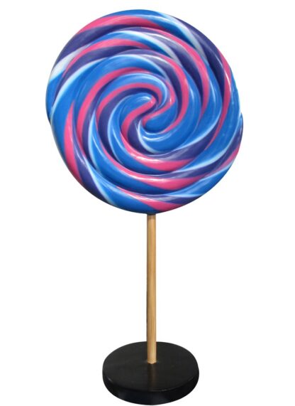 Blue and Pink Swirled Lollipop Candy Statue