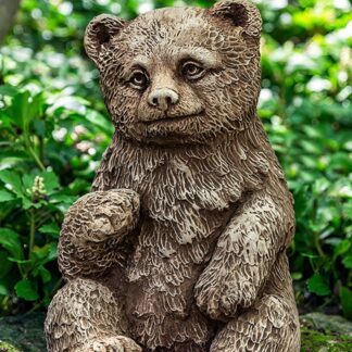 Bear Cub Outdoor Cast Stone Garden Statue