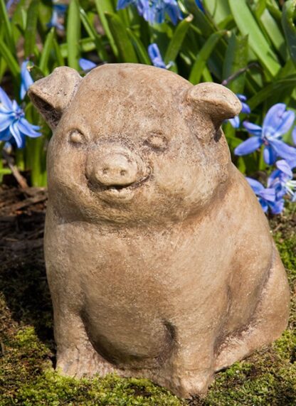 Cast Stone New Born Chubby Piglet Sculpture