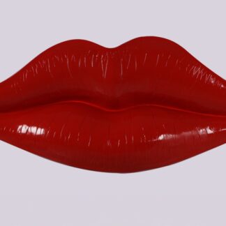 Wall Mounted Dark Red Lips Statue