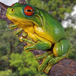 Green Tree Frog Wall Mounted Statue