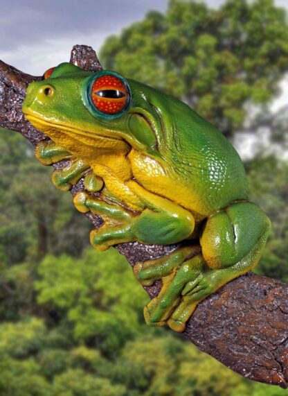 Green Tree Frog Wall Mounted Statue