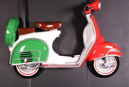 Italian Flag Motor Scooter Wall Mounted Statue