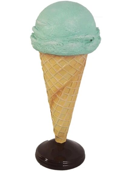 Mint Hard Scoop Ice Cream Cone Statue