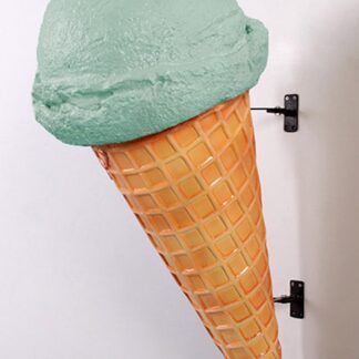 Mint Hard Scoop Wall Mounted Ice Cream Cone Statue