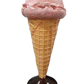 Strawberry Hard Scoop Ice Cream Cone Statue