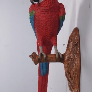 Life Size Scarlet Macaw Parrot Statue