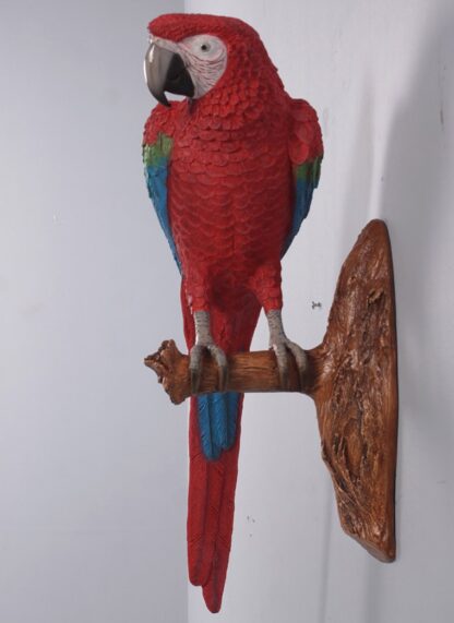 Life Size Scarlet Macaw Parrot Statue