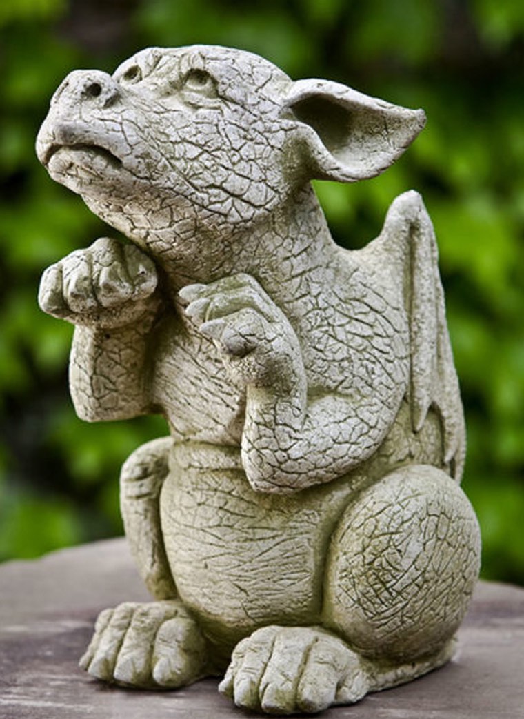 Scraps the Cast Stone Medieval Winged Dragon