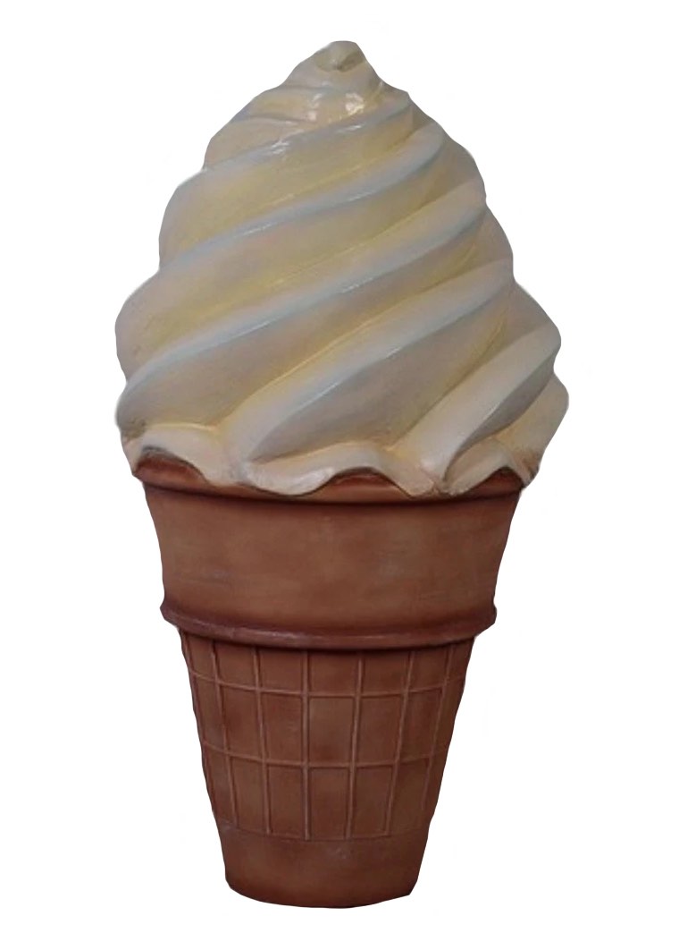 Wafer Cone Soft Serve Vanilla Ice Cream Statue