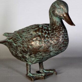 Male Mallard Duck Statue in Greenish Bronze Finish