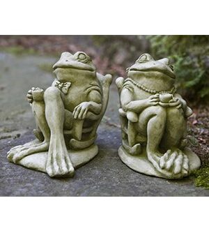 Cast Stone Frog Couple