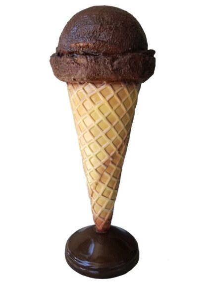 Chocolate Hard Scoop Ice Cream Cone Statue