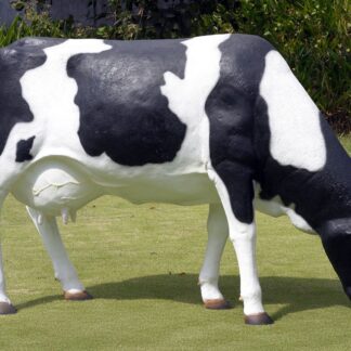 Head Down Cow Grazing Eating Life Size Farm Decor Statue