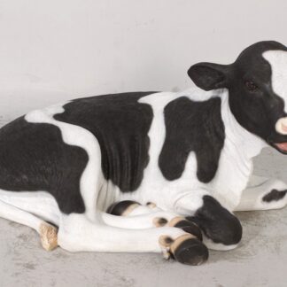 Cow Calf Laying Down Statue