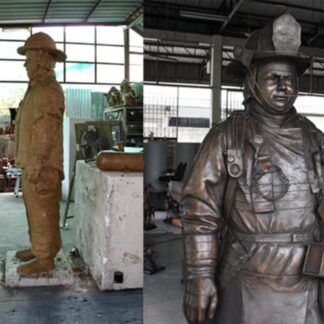 Custom Bronze Fire Fighter Statue