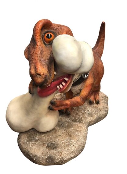 Dinodog with Bone Statue