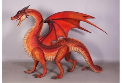 Standing Dragon Statue Red - Small