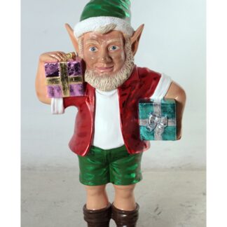 Christmas Elf with 2 Gifts 3ft. Statue