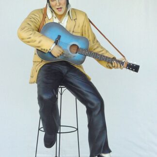 Elvis Presley Sitting on Stool Statue