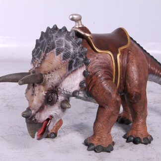 24" Triceratops with Saddle Statue