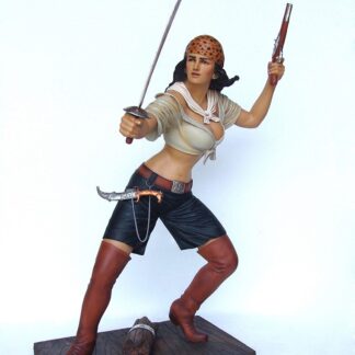Lady Pirate with Sword Statue
