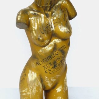 Female Torso Statue in Gold Finish