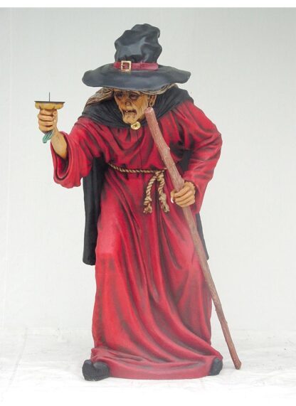 Life Size Witch Statue with Candle Holder