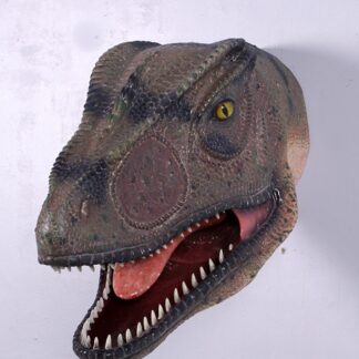 Dinosaur Head Allosaurus Mouth Open Wall Mount Statue