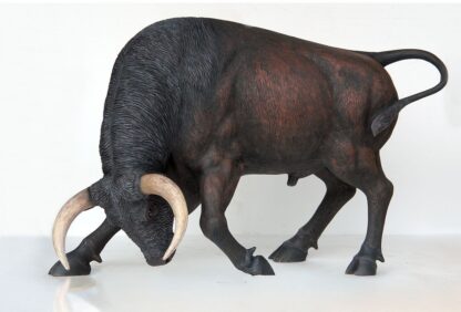 Bull with Head Down Statue