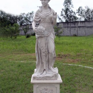 Four Seasons- Lady Spring Statue With Base