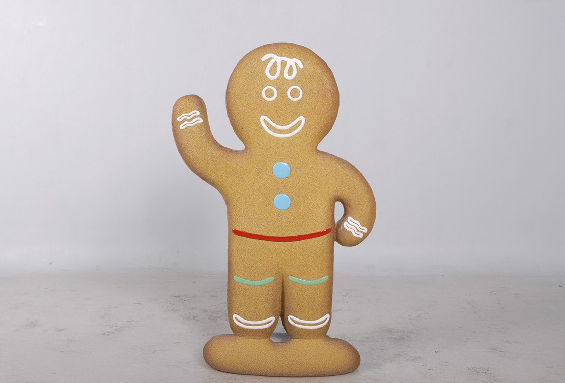 Gingerbread Boy Statue Christmas Theme Prop