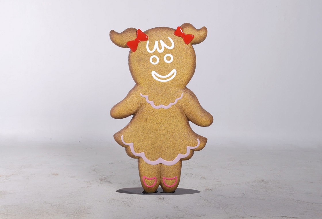 Gingerbread Girl Statue Christmas Theme Prop