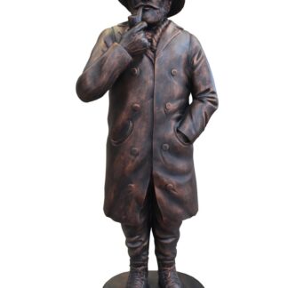 Fisherman: 4ft Tall Fisherman Statue in Bronze Finish