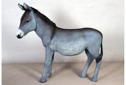 Farm Prop Grey Donkey Life Size Fiberglass Resin Statue