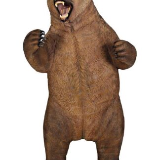 Roaring Standing Grizzly Bear Life Size Statue