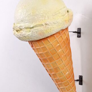 Vanilla Hard Scoop Wall Mounted Ice Cream Cone Statue