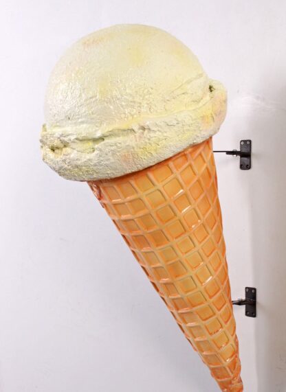 Vanilla Hard Scoop Wall Mounted Ice Cream Cone Statue