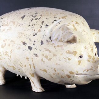 Pig Statue White Jumbo Gloucester Farm Animal Prop