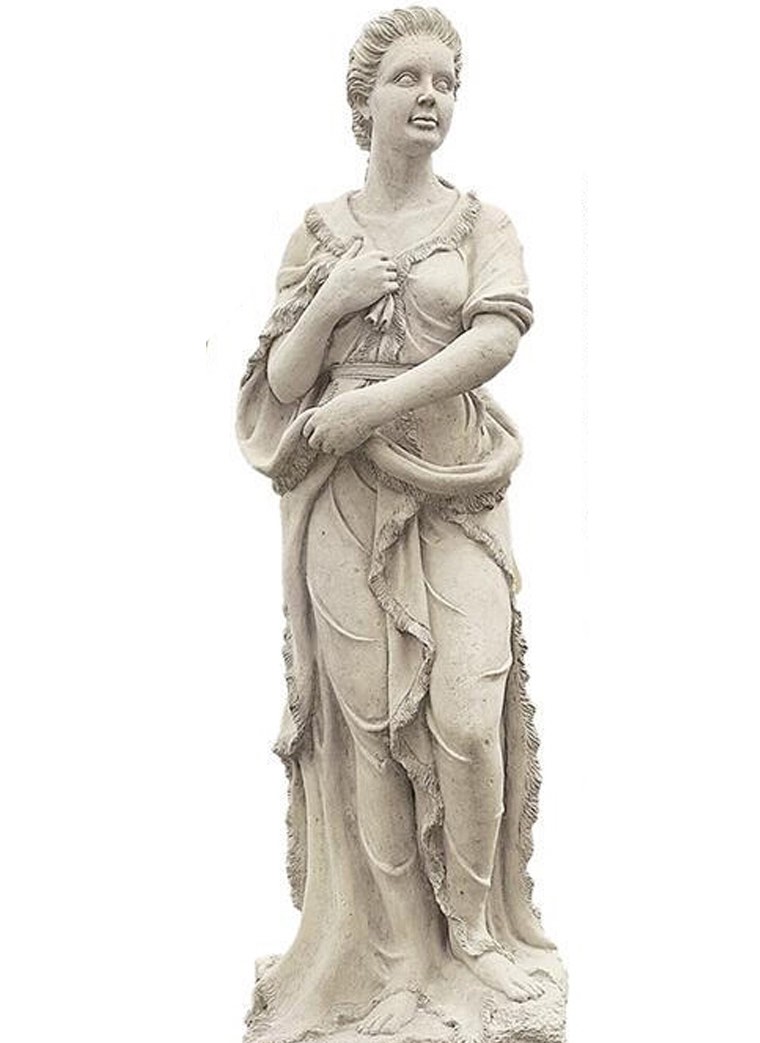 Four Seasons- Lady Winter Statue With Base