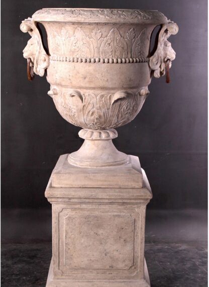 Large Lion Urn on Base