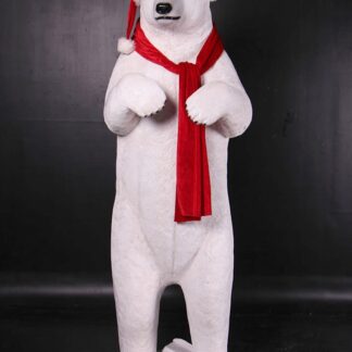 Standing Christmas Polar Bear Statue