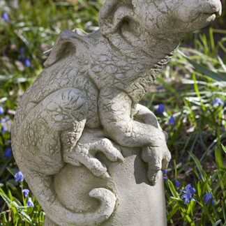 Puddles the Cast Stone Dragon on Flower Pot