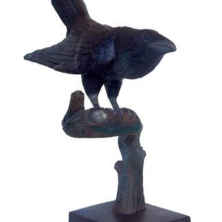 Raven on Branch Statue 2