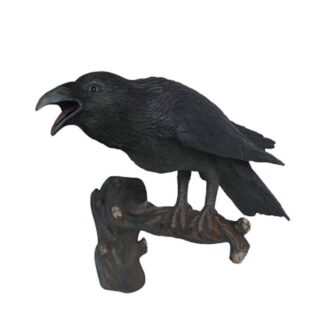Raven on Branch Wall Mount