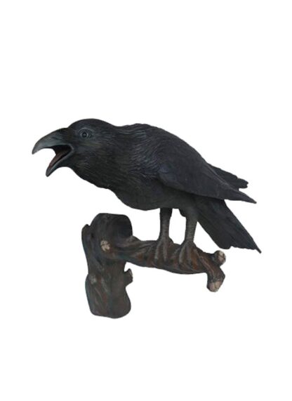 Raven on Branch Wall Mount
