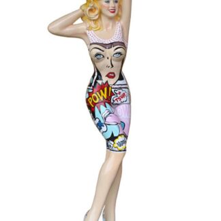 Retro Lady in Popart Dress Statue