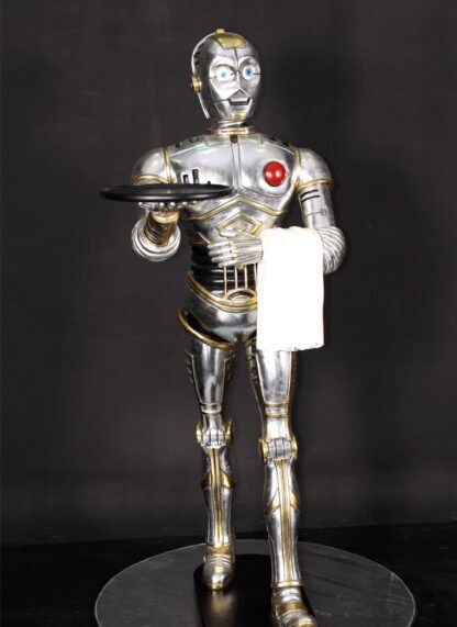 Walking Robot Statue with Tray