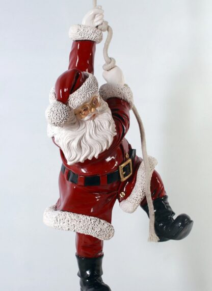 Santa Hanging from Rope Statue - 3FT.